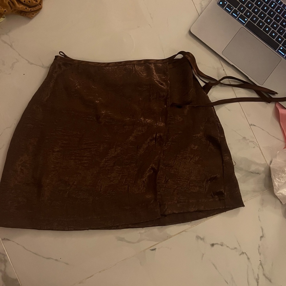wrap silk skirt